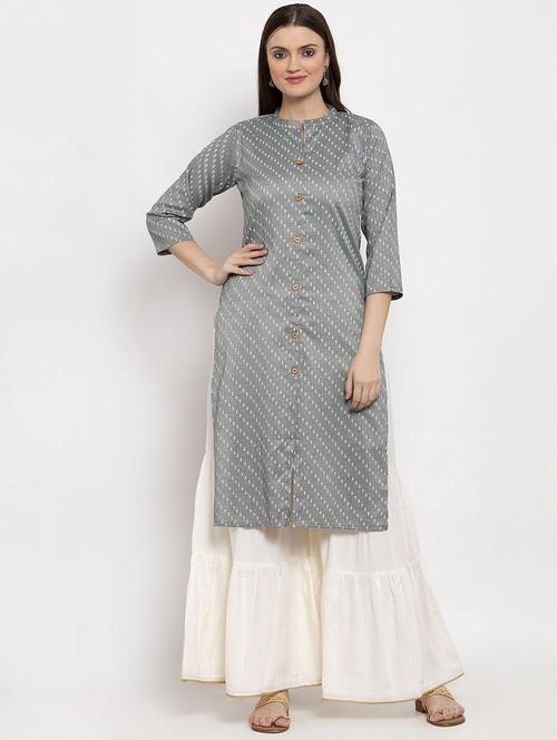 printed kurta sharara set - 17348118 - Very Small Image - 1