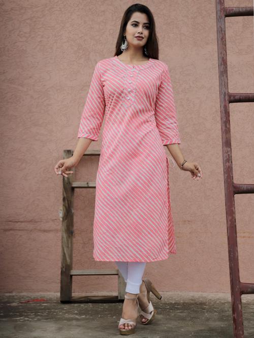 leheriya print straight kurta - 17349301 - Very Small Image - 1