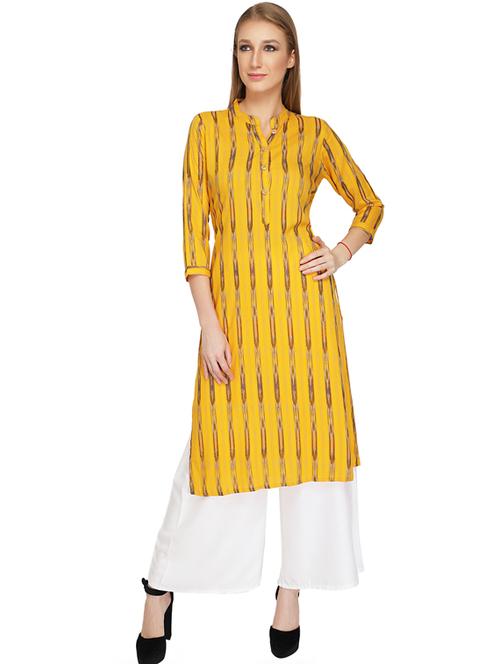 ikat straight kurta - 17349319 - Very Small Image - 1