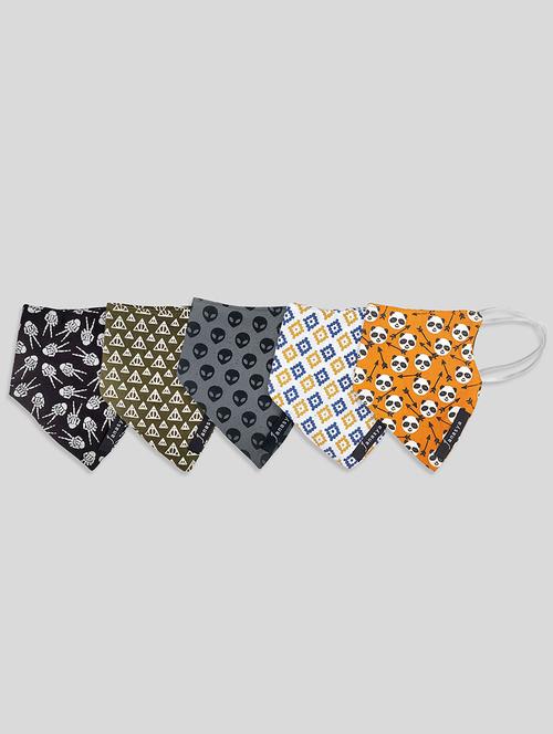 multi colored cotton printed women mask (pack of 5) - 17349655 - Very Small Image - 1