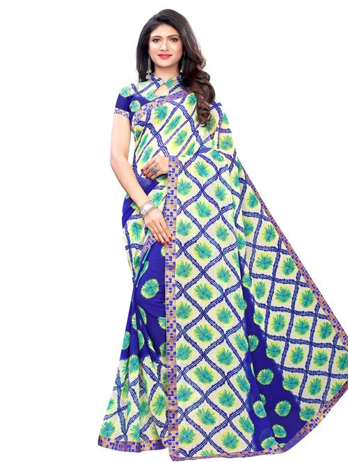 checkered printed saree - 17349978 - Very Small Image - 1