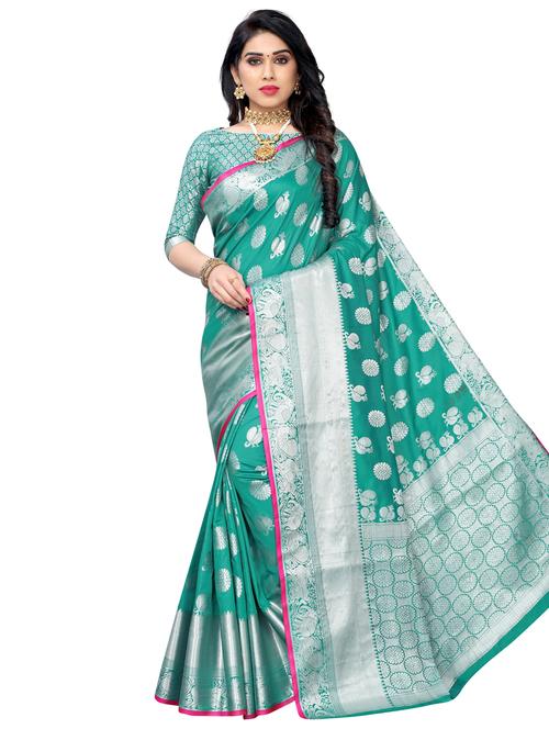 conversational banarasi saree - 17350025 - Very Small Image - 1