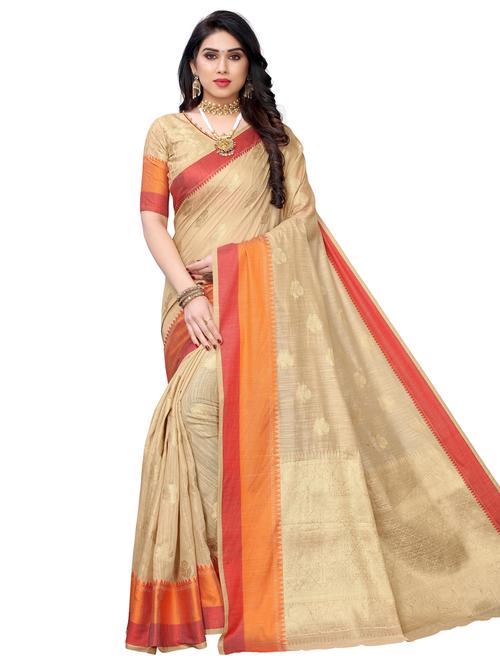 solid banarasi saree with blouse - 17350032 - Very Small Image - 1