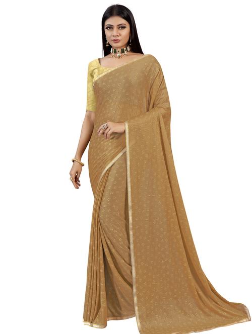 dobby solid saree with blouse - 17350057 - Very Small Image - 1