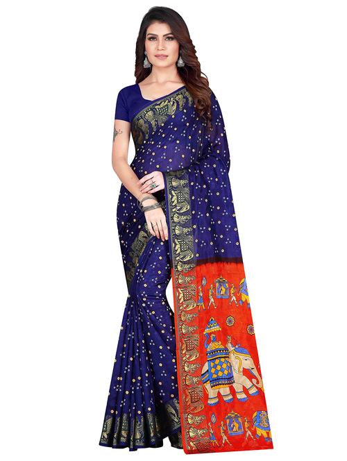 bandhani printed saree with blouse - 17350569 - Very Small Image - 1