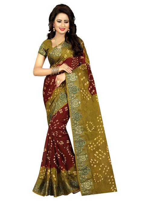 printed bandhani saree - 17350659 - Very Small Image - 1