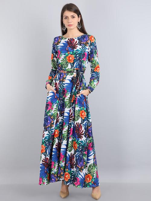 tie front tropical maxi dress - 17350676 - Very Small Image - 1