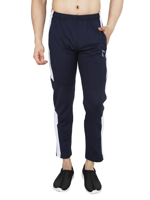 navy blue side striped full length track pant - 17351033 - Very Small Image - 1