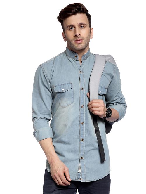 mens solid casual shirt - 17351361 - Very Small Image - 1
