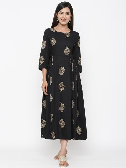 paisley print flared ethnic dress - 17351427 - Very Small Image - 1