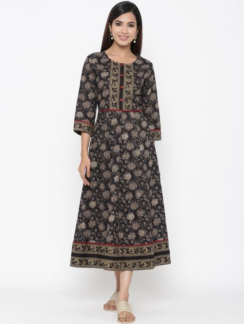 floral print anarkali ethnic dress - 17351441 - Very Small Image - 1