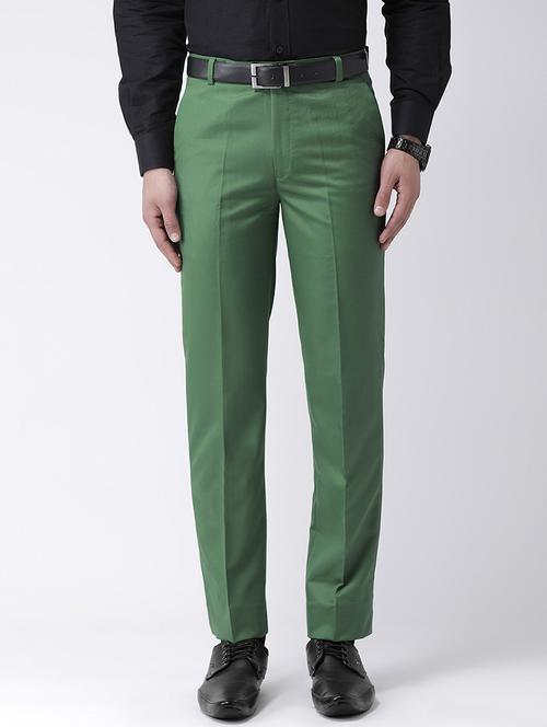 green solid flat front formal trouser - 17351584 - Very Small Image - 1