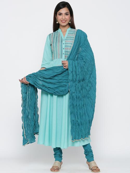 embroidered kurta churidaar set - 17352082 - Very Small Image - 1