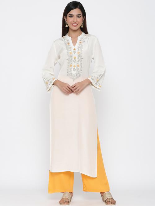 embroidered kurta palazzo set - 17352117 - Very Small Image - 1