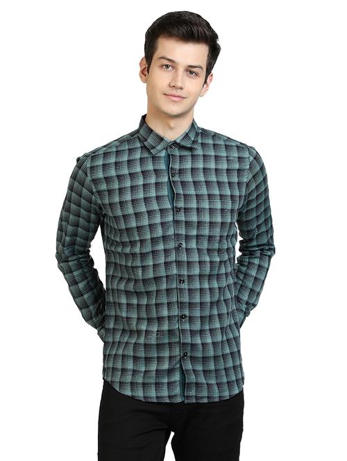 green checkered casual shirt - 17353062 - Very Small Image - 1