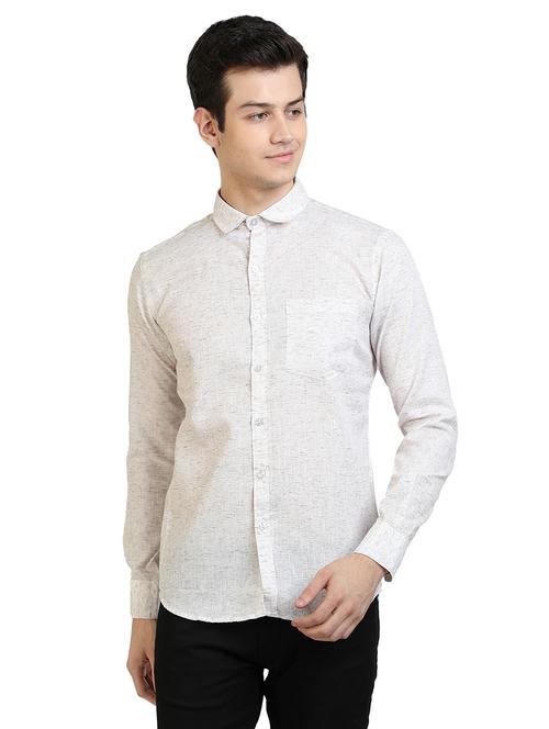 beige self design casual shirt - 17353283 - Very Small Image - 1