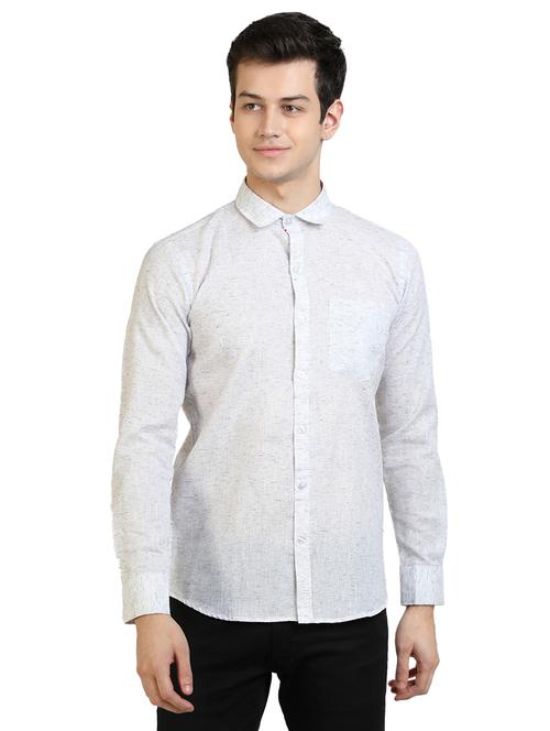 grey self design casual shirt - 17353285 - Very Small Image - 1