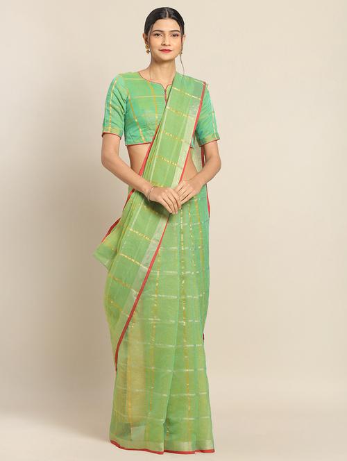 neo mint woven saree with blouse - 17353392 - Very Small Image - 1