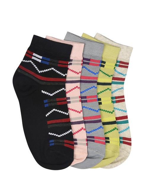 women pack of 5 printed ankle length socks - 17354401 - Very Small Image - 1