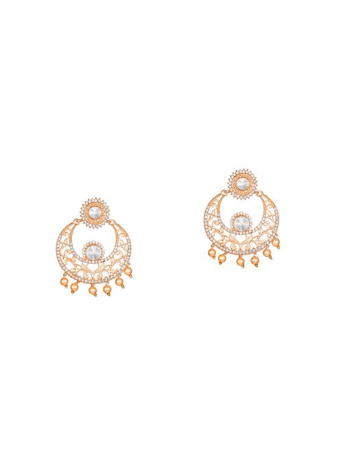 gold metal chandballi earring - 17354425 - Very Small Image - 1