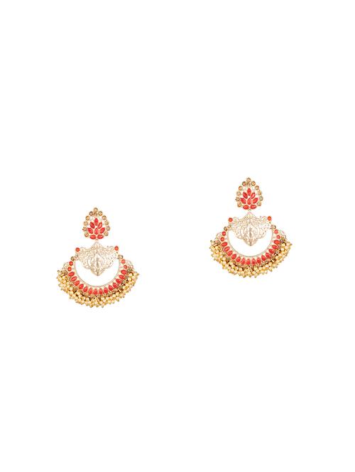 gold metal chandballi earring - 17354441 - Very Small Image - 1