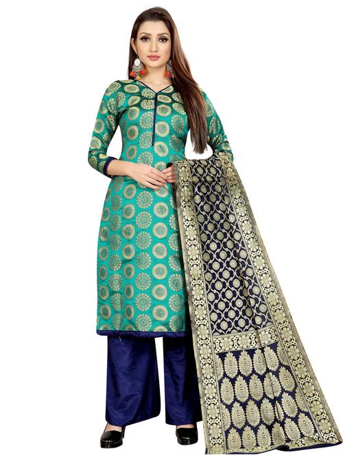 zari work unstitched suit - 17354899 - Very Small Image - 1