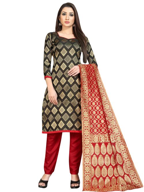 zari work unstitched suit - 17354901 - Very Small Image - 1