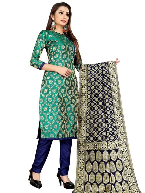 zari work unstitched suit - 17354911 - Very Small Image - 1