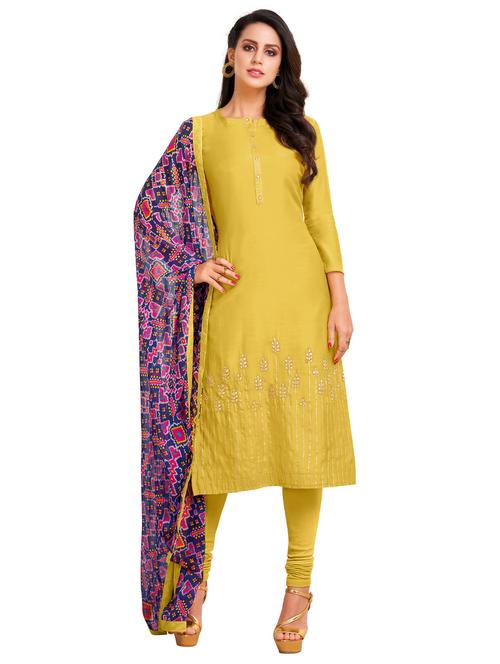embroidered unstitched suit - 17354944 - Very Small Image - 1
