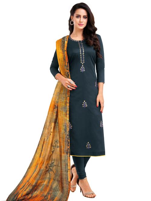 embroidered unstitched suit - 17354946 - Very Small Image - 1