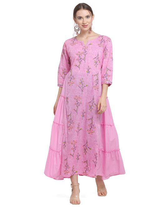notch neck floral a-line dress - 17355000 - Very Small Image - 1