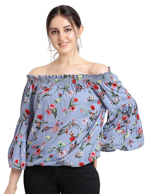 off shoulder floral top - 17355025 - Very Small Image - 1