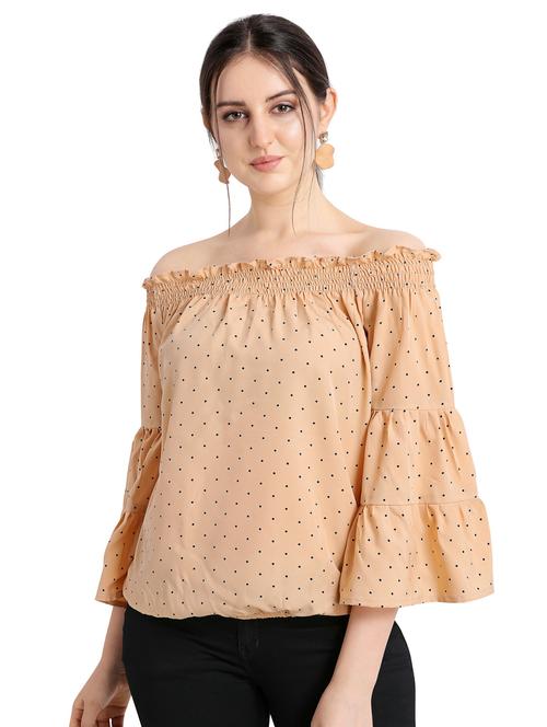 off shoulder polka dot top - 17355026 - Very Small Image - 1