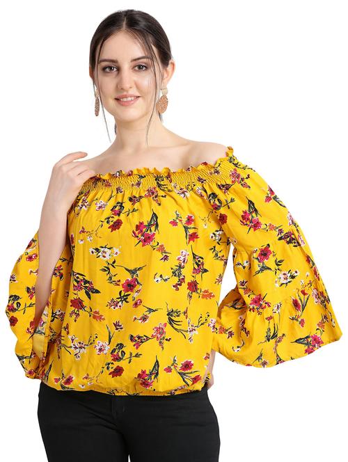 off shoulder floral top - 17355028 - Very Small Image - 1