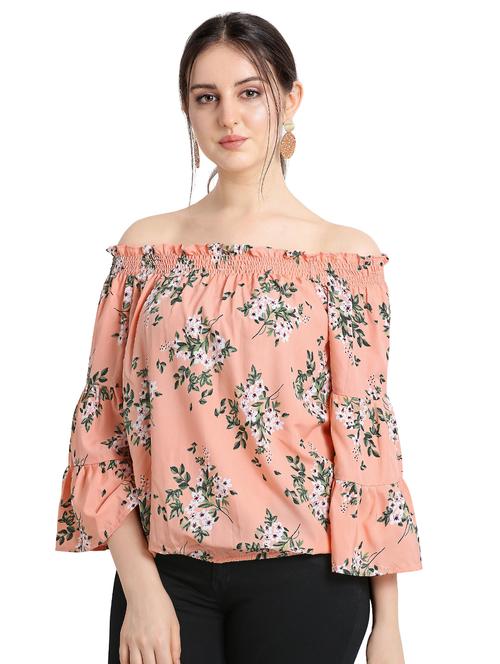 off shoulder floral top - 17355030 - Very Small Image - 1