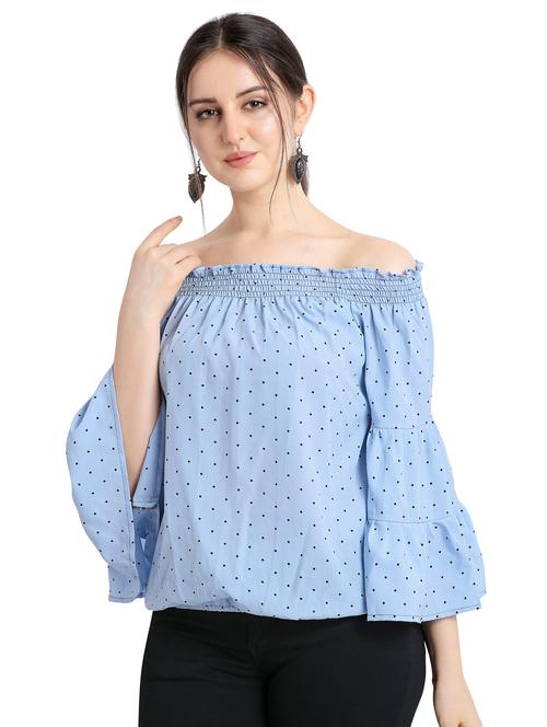 off shoulder polka dot top - 17355031 - Very Small Image - 1