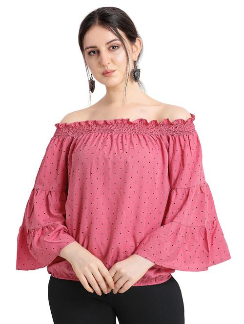 off shoulder polka dot top - 17355032 - Very Small Image - 1