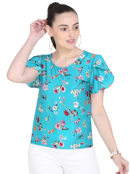 bell sleeved floral top - 17355044 - Very Small Image - 1