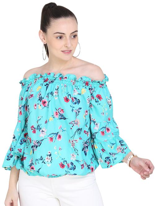 off shoulder floral top - 17355049 - Very Small Image - 1