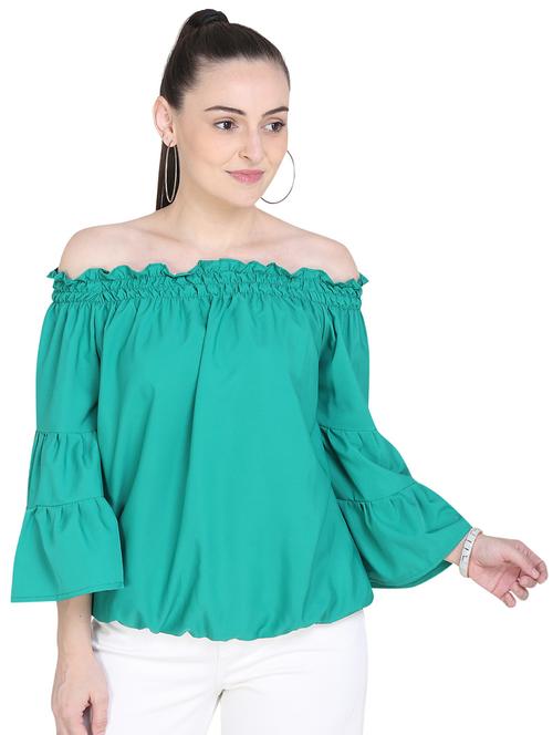 off shoulder solid top - 17355052 - Very Small Image - 1
