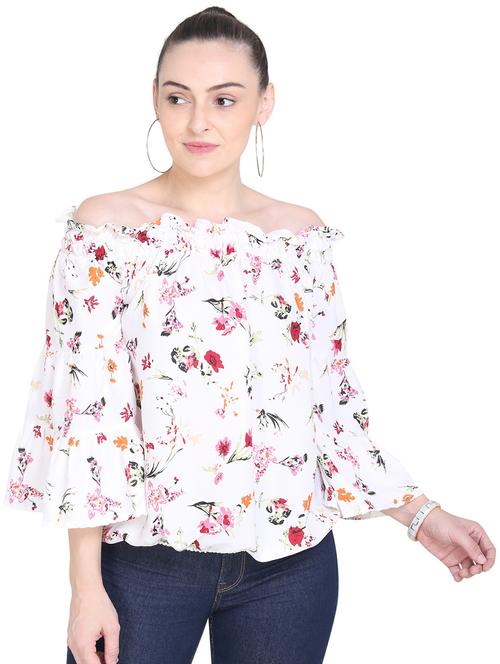off shoulder floral top - 17355054 - Very Small Image - 1