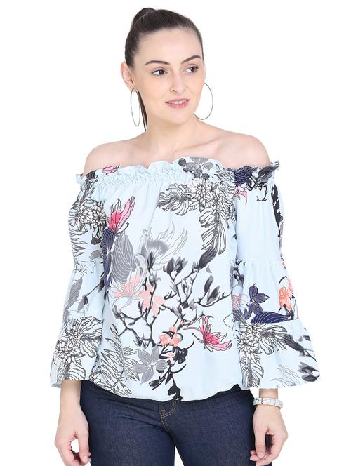 off shoulder floral top - 17355055 - Very Small Image - 1