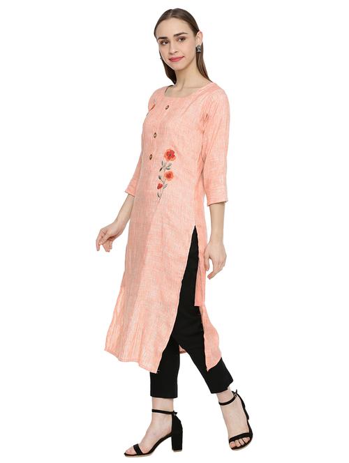 embroidered straight kurta - 17355629 - Very Small Image - 1