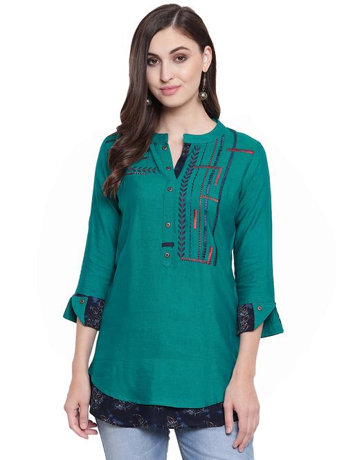 embroidered a-line kurti - 17355680 - Very Small Image - 1