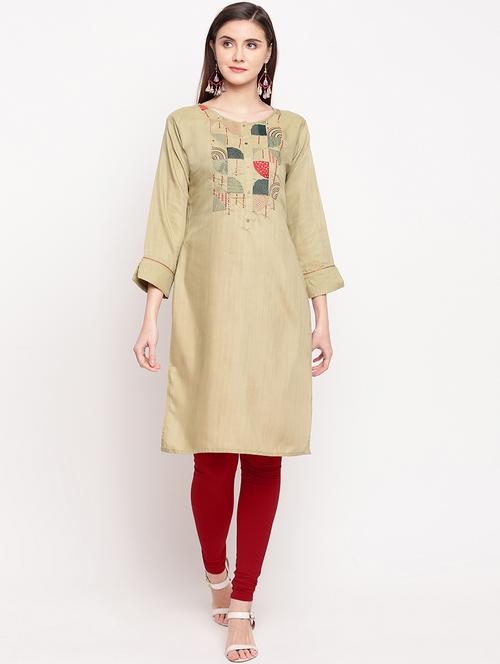 embroidered straight kurta - 17355689 - Very Small Image - 1