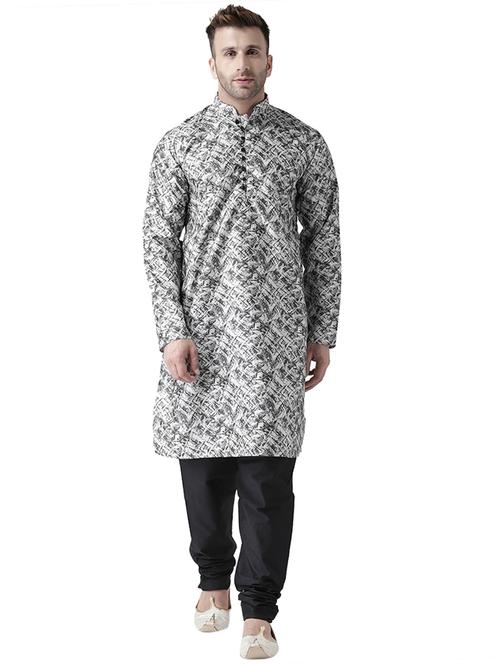 men printed kurta churidar ethnic wear set - 17356845 - Very Small Image - 1