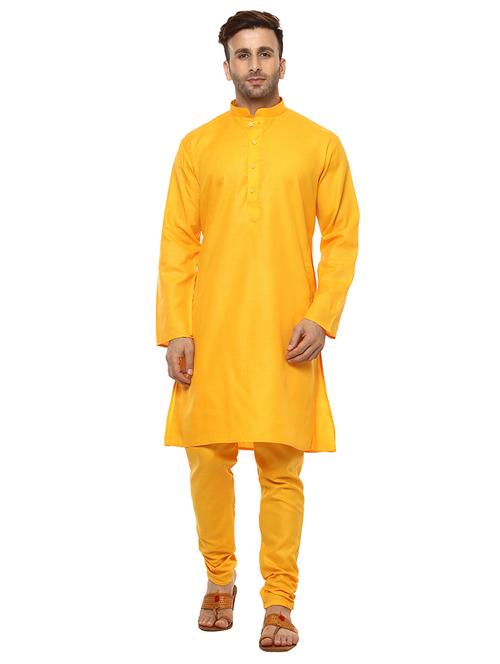 yellow polyester long kurta - 17357099 - Very Small Image - 1