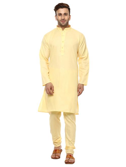 yellow solid long kurta - 17357113 - Very Small Image - 1