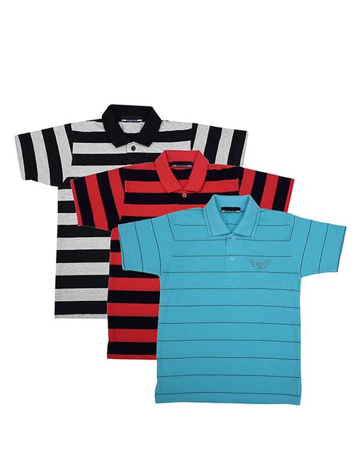pack of 3 multi colored cotton t-shirt - 17357178 - Very Small Image - 1