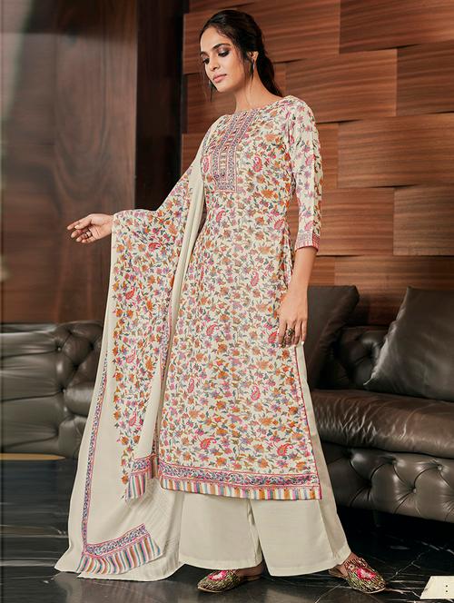 floral print unstitched suit - 17357268 - Very Small Image - 1